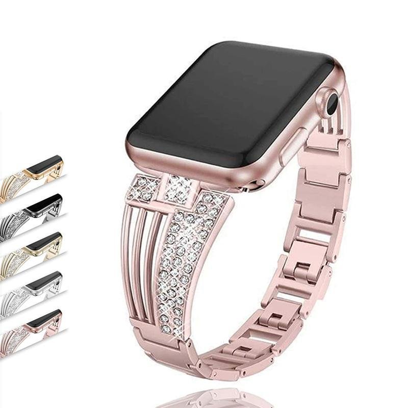 2914655305809_35b35ba6-5f43-4f0a-a42e-a8732aeefa36.jpg Art Deco Diamond Bling Strap Band for 8 7 6 5 Stainless Steel Strap Link - Image 1