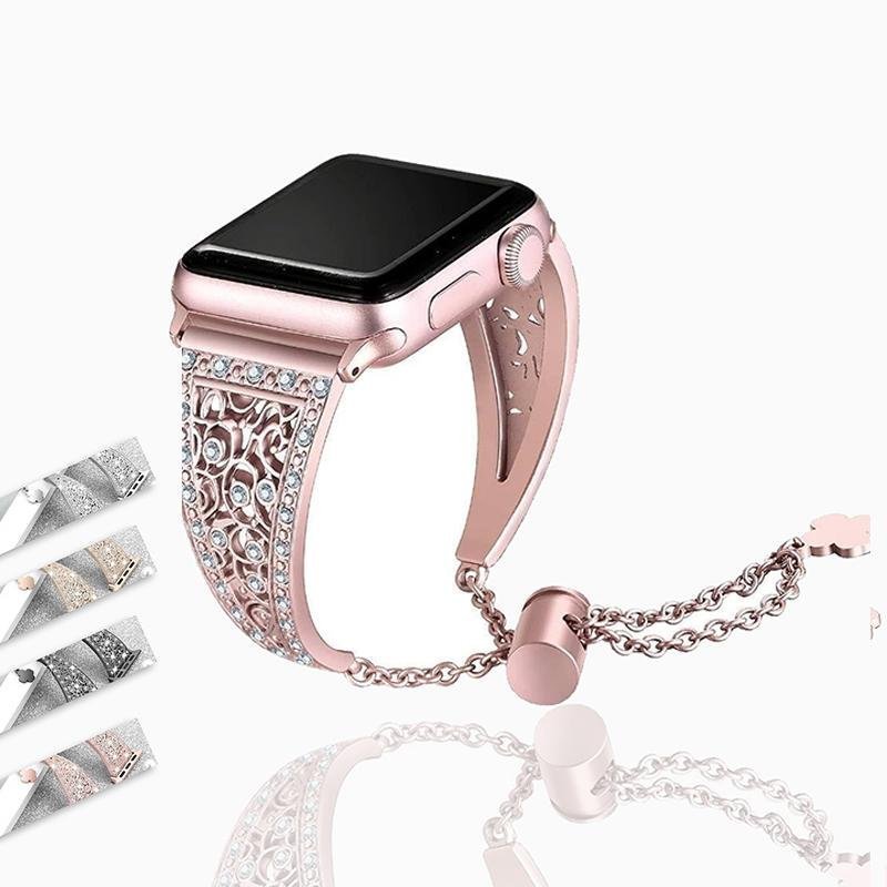Squarecovers1-Recovered_ce25ba86-b6f7-4d16-8554-d24bae55b4fc.jpg Women Diamond Band For A Series 8 7 6 5 4 3 stainless steel strap - Image 1
